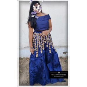 Radiant in Navy Our Off-Shoulder Pearl Bliss