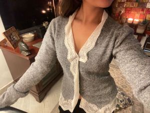 Grey Knit Cardigan