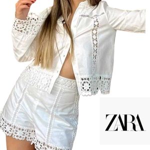 Zara White Lace Top
