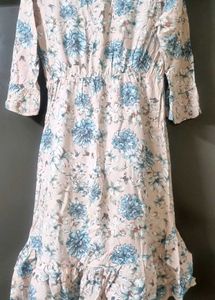 Floral Print Ruffle Hem Dress