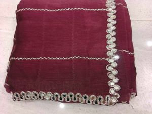 Maroon Mirror Work Saree