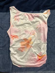 Floral Print Satin Tank Top
