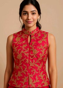 Elegant Pink Embroidered Blouse