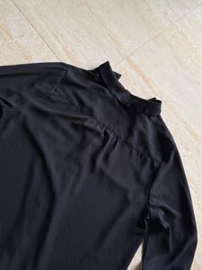 black georgette v neck shirt