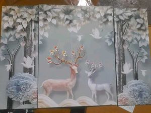 Set of 3 Flower Modern art self adeshive Home deco