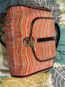 Geometric Print Satchel Bag