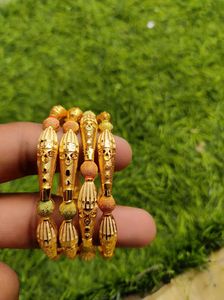 Golden Bangles - Set of 4