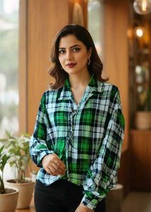 Checked Cropped Shirt