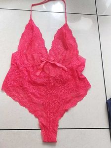 Hot Pink Lace Teddy