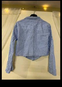 trendy crop strippes shirt