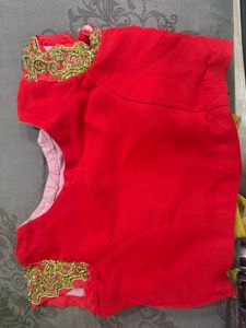 Red Embroidered Blouse