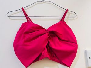 Pink Bow Crop Top