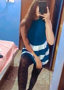 preppy navy blue and white mini dress