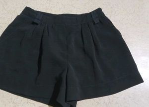 Black Pleated Shorts