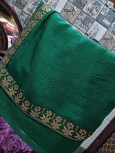 Elegant Green Embroidered Saree