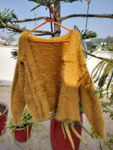 Fluffy Mustard Cardigan