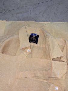 Men's Yellow Long Sleeve Button Down