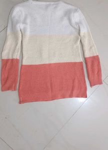cute baby pink+ white top for women