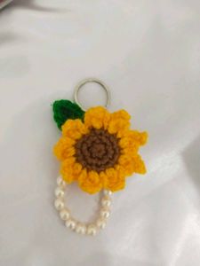 Crochet Sunflower Keychain 🌻💕