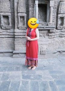 Red Suit With Flared Palazzo