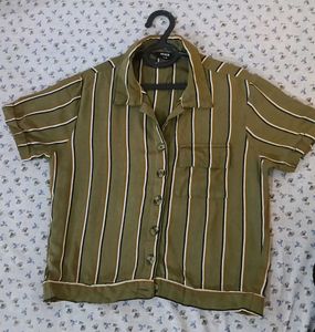 Striped Olive Green Shirt