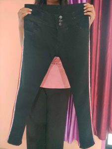 Striped Black Skinny Jeans