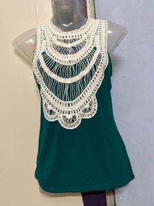 Chochet Green Designer Top