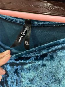 Latin Quaters Velvet Cutout Top