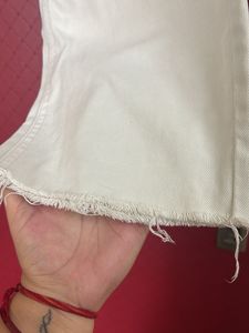 34 Waist  Womens Wide Leg White Jeans