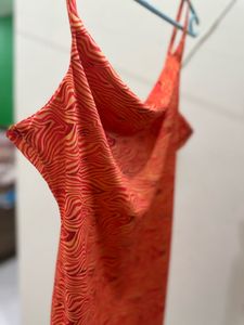 Orange Zebra Mini Dress