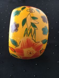 Two handpainted wooden bangles