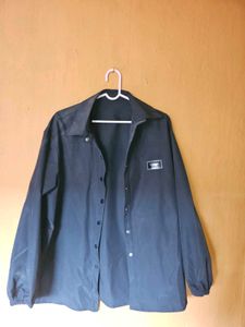Oversized Black Button-Down Shirt