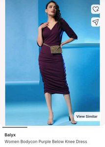 Elegant Purple Bodycon Midi Dress