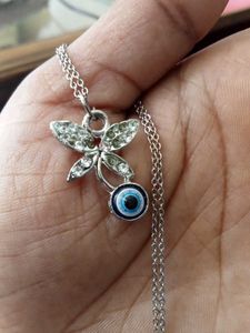 Butterfly &amp; Evil Eye Gold Necklace