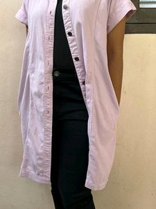 DENIM BUTTON DOWN DRESS|SHRUG/Zudio