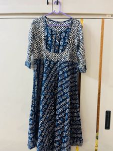 Elegant Blue Printed Kurta with dupatta 🧿