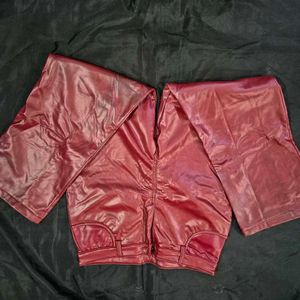 Burgundy |cherry red Faux Leather Pants|korean