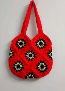Red Crochet 🧶 Tote Bag