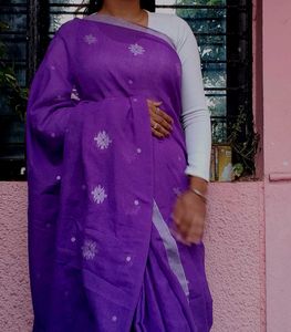 Elegant Purple Saree with readymade blouse bust 36