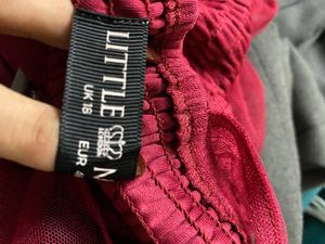 Elegant Maroon Maxi Dress Size M Length 62