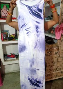 Elegant Marble Print Maxi Dress