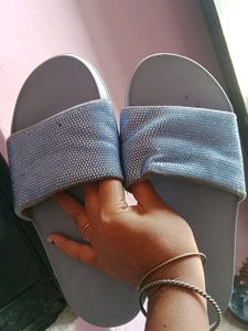 FITFLOP Women&#39;s Blue Slides/Flats