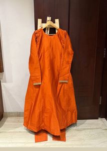 New Orange Mirror Work Kurta Set