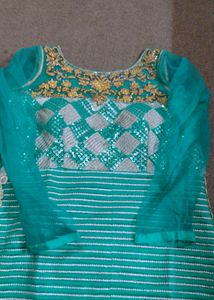 Sea Green  Embroidery Fully Stiched Sout