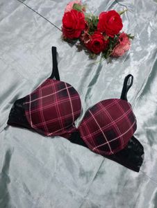 Lasenza Burgundy Plaid Bra
