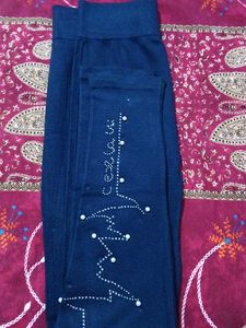 Embellished Denim Leggings