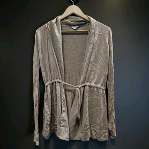 Hooded Drawstring Cardigan