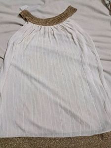 Pleated Top With Golden Trim