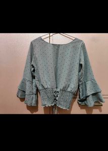 Grey Cinched Waist Top