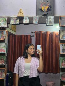 Checked Crop Top Shirt